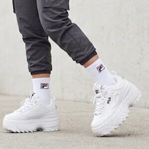 FILA White Platform Athletic Sneakers